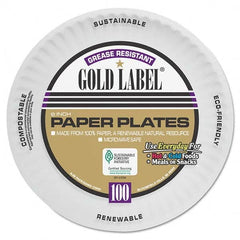 AJM Packaging Corporation - Coated Paper Plates, 6", White, Round, 100/Pack - Apex Tool & Supply
