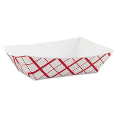 SCT - Paper Food Baskets, 3lb, Red/White, 500/Carton - Apex Tool & Supply