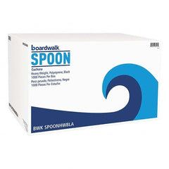 Boardwalk - Heavyweight Polystyrene Plastic Cutlery, Teaspoon, Black, 1000/Carton - Apex Tool & Supply