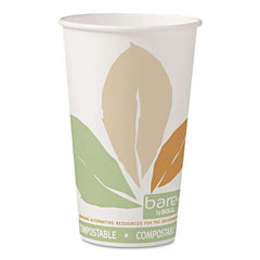 DART - Bare by Solo Eco-Forward PLA Paper Hot Cups, Leaf Design, 16 oz, 1000/Carton - Apex Tool & Supply