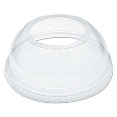 DART - Open-Top Dome Lid for 16-24 oz Plastic Cups, Clear, 1.9" Diam Hole, 1000/Carton - Apex Tool & Supply