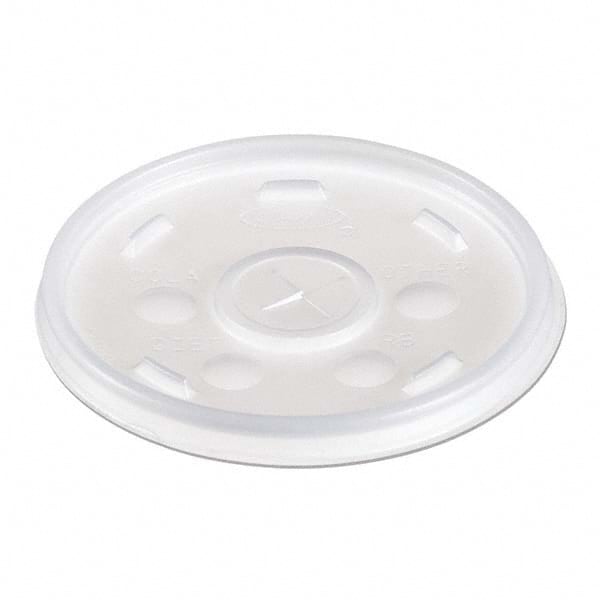 DART - Plastic Lids, for 12 oz Hot/Cold Foam Cups, Slip-Thru Lid, White, 1000/Carton - Apex Tool & Supply