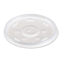 DART - Plastic Lids, for 12 oz Hot/Cold Foam Cups, Slip-Thru Lid, White, 1000/Carton - Apex Tool & Supply