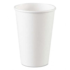 Paper Cups, Hot, 16 oz, White, 1000/Carton White