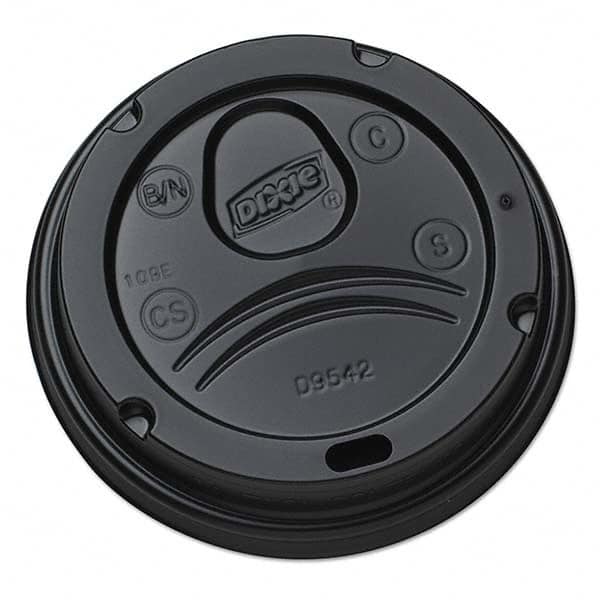 Dixie - Drink-Thru Lids for 10-20 oz Cups, Plastic, Black - Apex Tool & Supply