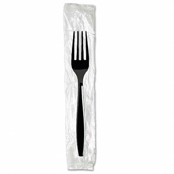 Dixie - Individually Wrapped Forks, Plastic, Black, 1000/Carton - Apex Tool & Supply