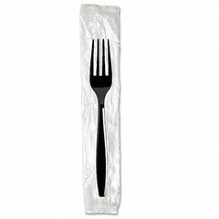 Dixie - Individually Wrapped Forks, Plastic, Black, 1000/Carton - Apex Tool & Supply