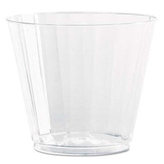 WNA - Classic Crystal Plastic Tumblers, 9 oz, Clear, Fluted, Squat, 12/Pack - Apex Tool & Supply