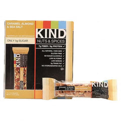KIND - Snacks, Cookies, Candy & Gum Breakroom Accessory Type: Granola Bars Breakroom Accessory Description: Nuts and Spices Bar, Caramel Almond and Sea Salt, 1.4 oz Bar, 12/Box - Apex Tool & Supply