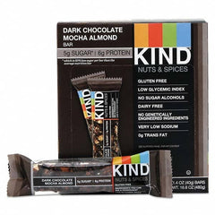 KIND - Snacks, Cookies, Candy & Gum Breakroom Accessory Type: Granola Bars Breakroom Accessory Description: Nuts and Spices Bar, Dark Chocolate Mocha Almond, 1.4 oz Bar, 12/Box - Apex Tool & Supply
