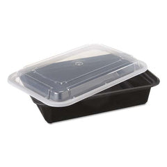 Pactiv - VERSAtainers, Black/Clear, 38 oz, 6w x 8 1/2d x 2h, 150/Carton - Apex Tool & Supply