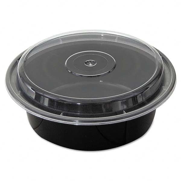 Pactiv - VERSAtainers, Black/Clear, 32 oz, 7" Diam x 2"H, 150/Carton - Apex Tool & Supply