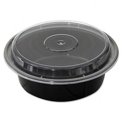 Pactiv - VERSAtainers, Black/Clear, 32 oz, 7" Diam x 2"H, 150/Carton - Apex Tool & Supply