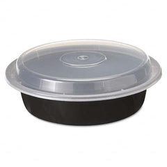Pactiv - VERSAtainers, 1-Comp, Black/Clear, 24 oz, 7" Diam, 150/Carton - Apex Tool & Supply