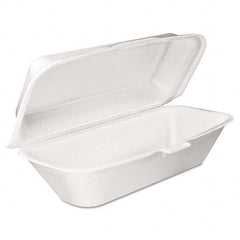 DART - Foam Hoagie Container with Removable Lid, 9-4/5 x 5-3/10 x 3-3/10, White, 125/Bag - Apex Tool & Supply