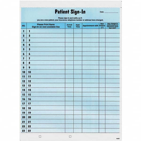 Tabbies - Note Pads, Writing Pads & Notebooks Writing Pads & Notebook Type: Sign-In Label Form Size: 8-1/2 x 11-5/8 - Apex Tool & Supply