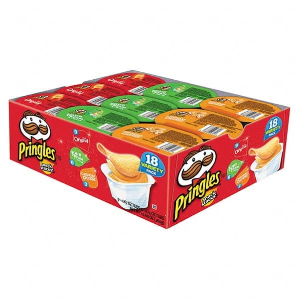 Pringles - Snacks, Cookies, Candy & Gum Breakroom Accessory Type: Potato Chips Breakroom Accessory Description: Potato Chips, Variety Pack, 0.74 oz Canister, 18/Box - Apex Tool & Supply