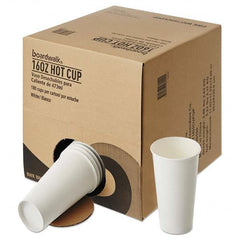 Boardwalk - Convenience Pack Paper Hot Cups, 16 oz, White, 180/Carton - Apex Tool & Supply