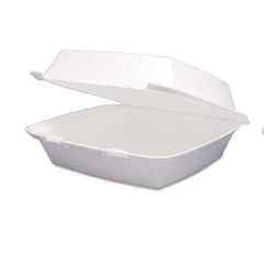 DART - Carryout Food Container, Foam Hinged 1-Comp, 9 1/2 x 9 1/4 x 3, 200/Carton - Apex Tool & Supply