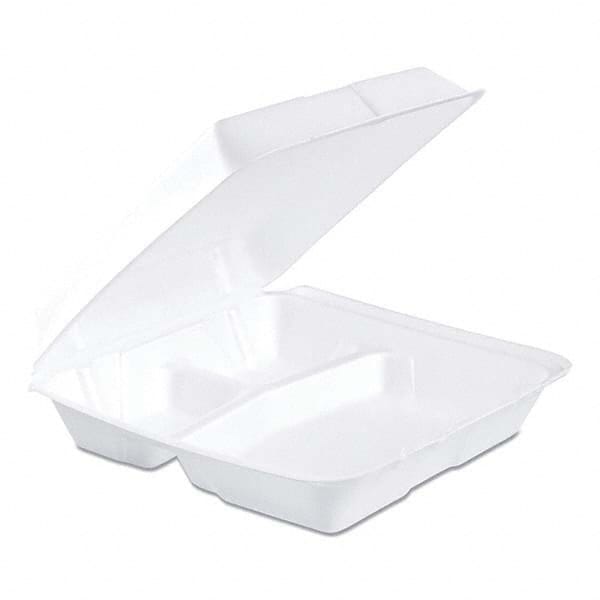 DART - Foam Container, Hinged Lid, 3-Comp, 9 1/2 x 9 1/4 x 3, 200/Carton - Apex Tool & Supply