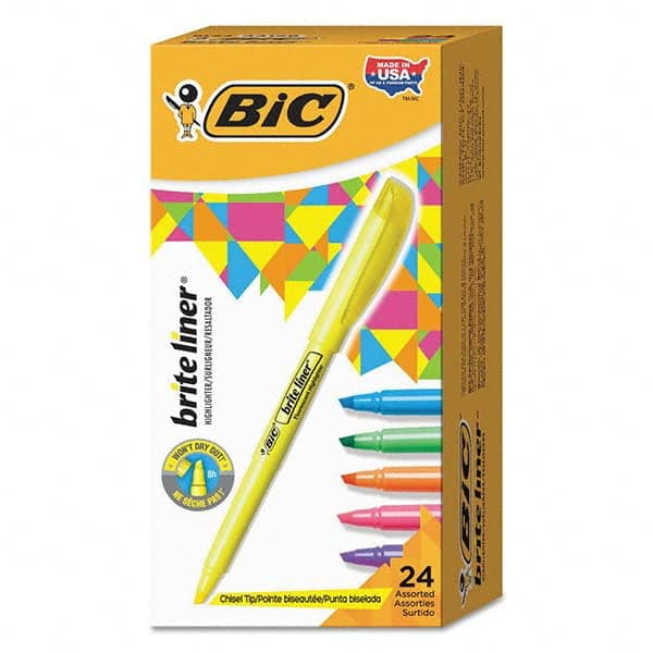 Bic - Markers & Paintsticks Type: Highlighter Color: Yellow; Orange; Pink; Green; Blue - Apex Tool & Supply