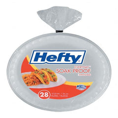 Hefty - Soak Proof Tableware, Foam Plates, 10-1/4" Diam, White, 28/Pack - Apex Tool & Supply