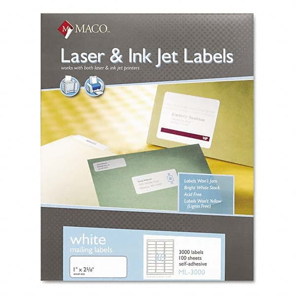 MACO - Labels, Ribbons & Tapes Type: Address Label Color: White - Apex Tool & Supply