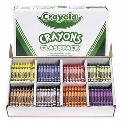 Crayola - Markers & Paintsticks Type: All Purpose Wax Crayon Color: Black; Blue; Brown; Green; Orange; Red; Violet; Yellow - Apex Tool & Supply