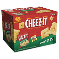 Sunshine - Snacks, Cookies, Candy & Gum Breakroom Accessory Type: Crackers Breakroom Accessory Description: Cheez-it Crackers, 1.5 oz Bag, White Cheddar, 45/Carton - Apex Tool & Supply