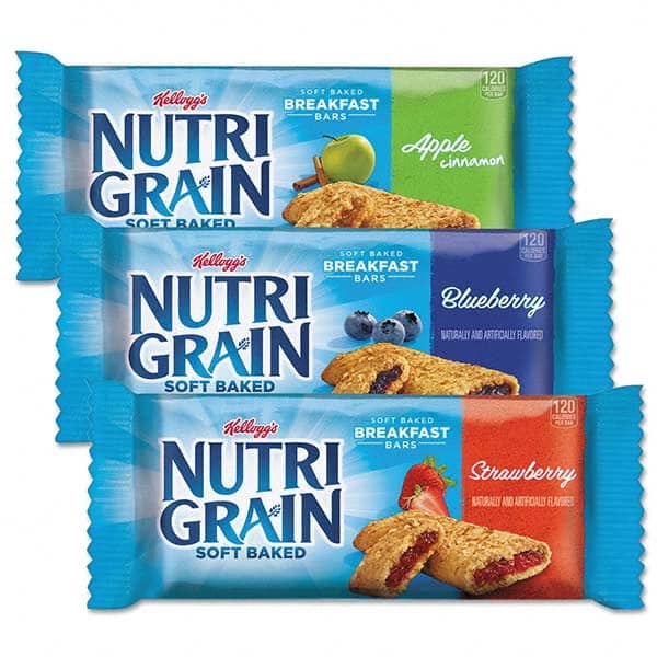 Kellogg's - Snacks, Cookies, Candy & Gum Breakroom Accessory Type: Cereal Bar Breakroom Accessory Description: Nutri-Grain Cereal Bars, Asstd: Apple, Blueberry, Strawberry, 1.3oz Bar, 48/Ctn - Apex Tool & Supply