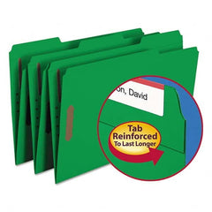 SMEAD - File Folders, Expansion Folders & Hanging Files Folder/File Type: File Folders with Top Tab Fastener Color: Green - Apex Tool & Supply