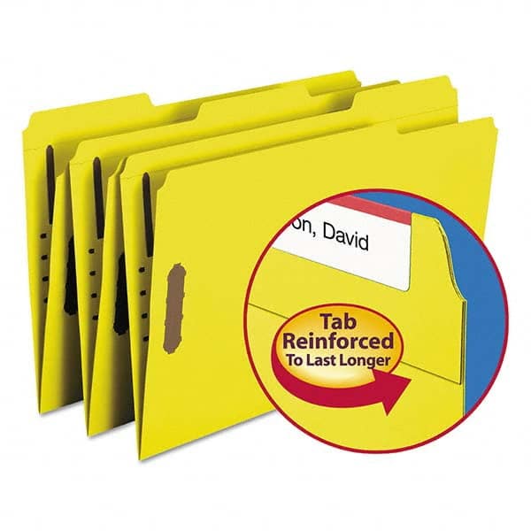 SMEAD - File Folders, Expansion Folders & Hanging Files Folder/File Type: File Folders with Top Tab Fastener Color: Yellow - Apex Tool & Supply