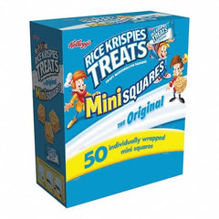 Kellogg's - Snacks, Cookies, Candy & Gum Breakroom Accessory Type: Snack Breakroom Accessory Description: Rice Krispies Treats, Mini Squares, 0.39 oz, 50/Box - Apex Tool & Supply