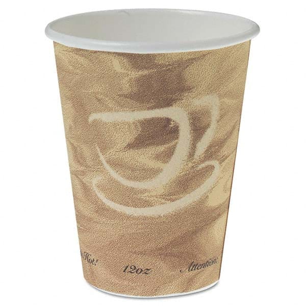 DART - Mistique Polycoated Hot Paper Cup, 12 oz, Printed, Brown, 50/Bag - Apex Tool & Supply
