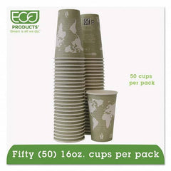 ECO PRODUCTS - World Art Renewable/Compostable Hot Cups, 16 oz, Moss, 50/Pack - Apex Tool & Supply