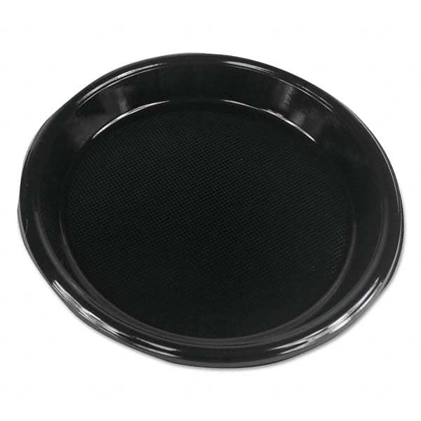 Boardwalk - Hi-Impact Plastic Dinnerware, Plate, 10" Diam, Black, 500/Carton - Apex Tool & Supply