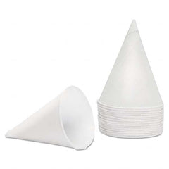 Konie - Rolled Rim, Poly Bagged Paper Cone Cups, 4.5 oz, White, 5000/Carton - Apex Tool & Supply