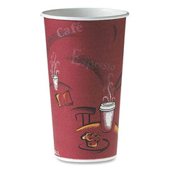 DART - Polycoated Hot Paper Cups, 20 oz, Bistro Design, 600/Carton - Apex Tool & Supply