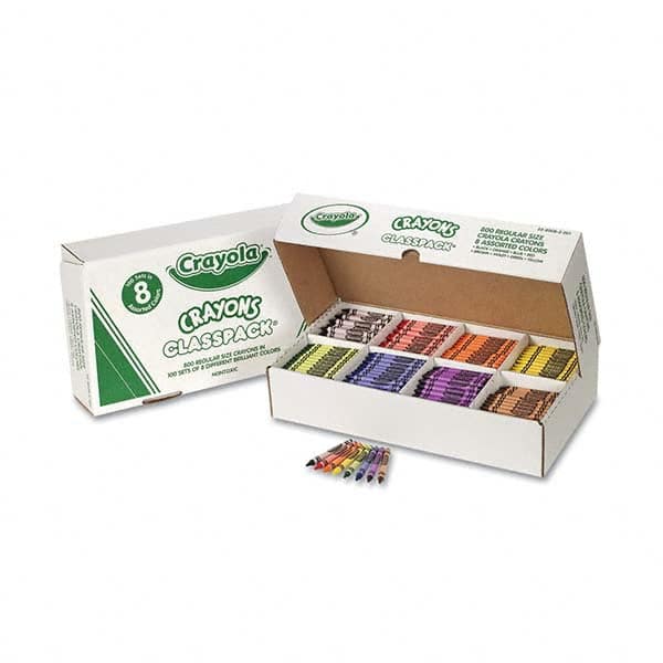 Crayola - Markers & Paintsticks Type: All Purpose Wax Crayon Color: Black; Blue; Brown; Green; Orange; Red; Violet; Yellow - Apex Tool & Supply