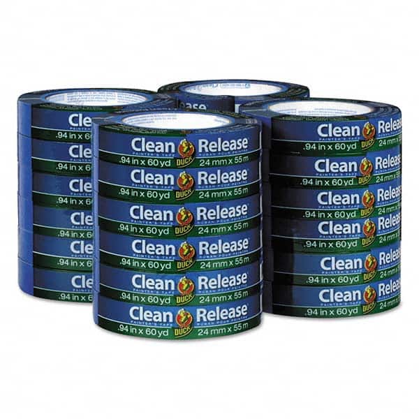 Duck - 15/16" Wide x 60 Yd Long x 5.3 mil Blue Crepe Paper Painter's Tape - Apex Tool & Supply