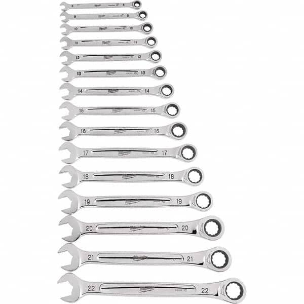 Milwaukee Tool - Wrench Sets Tool Type: Ratcheting Combination Wrench System of Measurement: Metric - Apex Tool & Supply