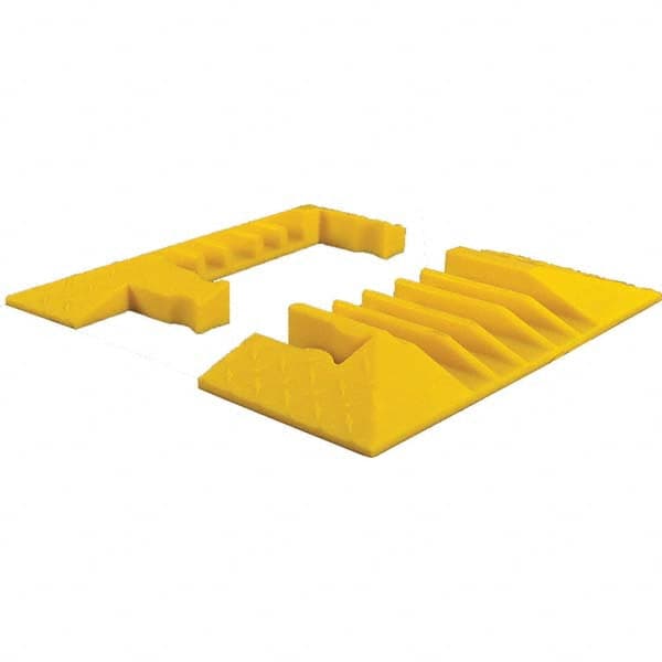 Checkers - 1 2-Piece 5 8' OAL 1-1/4 Max Cable Diam Yellow On Floor Cable Cover - Apex Tool & Supply