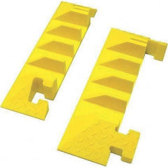 Checkers - 1 2-Piece 4-Channel 19' OAL 4 Max Cable Diam Yellow & Black On Floor Cable Cover - Apex Tool & Supply