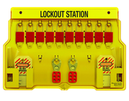 Padllock Wall Station - 15-1/2 x 22 x 1-3/4''-With (10) 1106 Aluminum Padlocks - Apex Tool & Supply