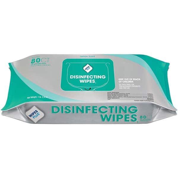 Tri-Chem - Pack of (12), 80 ct, 7 x 8 Disinfecting Wipes - Apex Tool & Supply