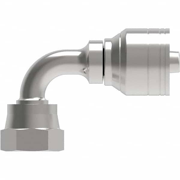 Eaton - Hydraulic Hose Fittings & Couplings Type: Female ORS Swivel Long Drop 90 Elbow Hose Diameter: 0.788 (Inch) - Apex Tool & Supply