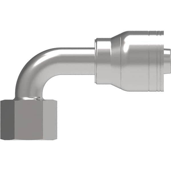 Eaton - Hydraulic Hose Fittings & Couplings Type: Female ORS Swivel Short Drop 90 Elbow Hose Diameter: 13/16 (Inch) - Apex Tool & Supply