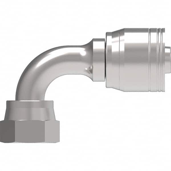 Eaton - Hydraulic Hose Fittings & Couplings Type: Female ORS Swivel Short Drop 90 Elbow Hose Diameter: 1-3/16 (Inch) - Apex Tool & Supply