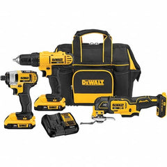 DeWALT - Cordless Tool Combination Kits Voltage: 20 Tools: 1/2" Drill/Driver; 1/4" Impact Driver; Oscillating Multi-Tool - Apex Tool & Supply