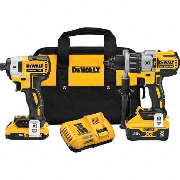 DeWALT - Cordless Tool Combination Kits Voltage: 20 Tools: 1/2" Brushless Hammer Drill/Driver; 1/4" Impact Driver - Apex Tool & Supply